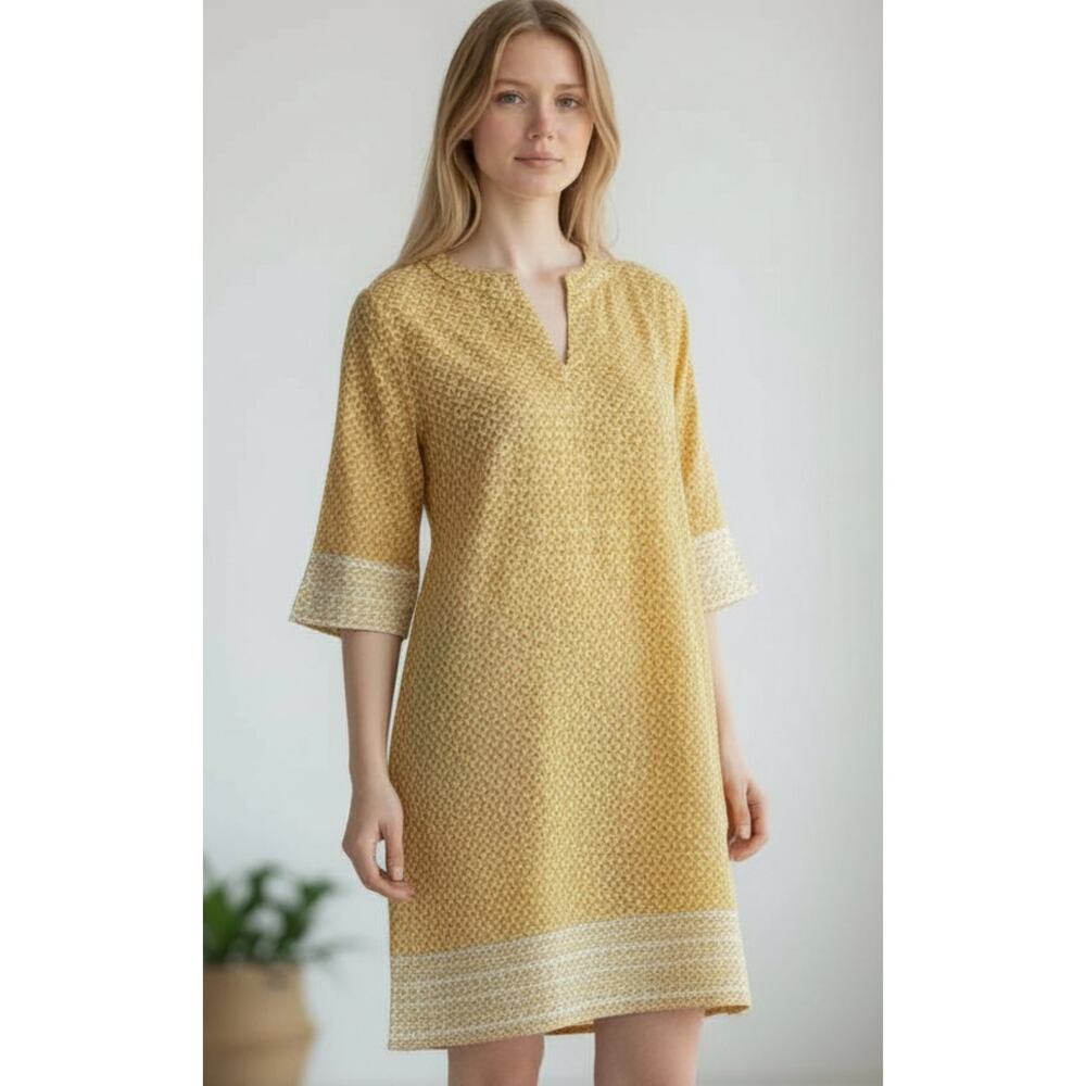 Marella Avorio Yellow Tunic Dress Size 4 NWT $305 Linen Cotton Shift Resort